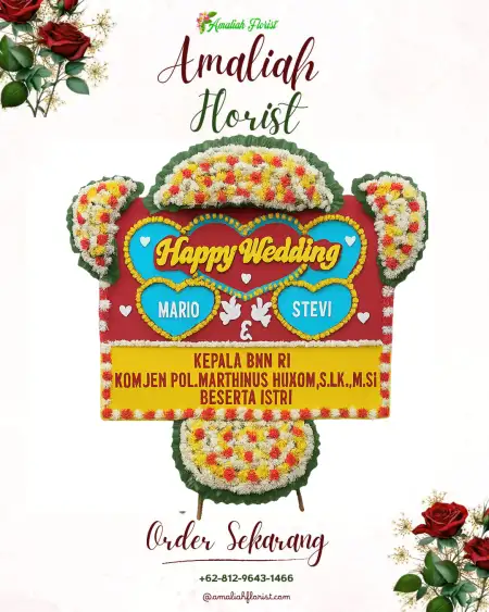 Papan Bunga Pernikahan Iwul